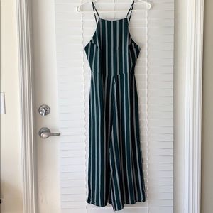 Gianni Bini Green and White Stripe Jumpsuit